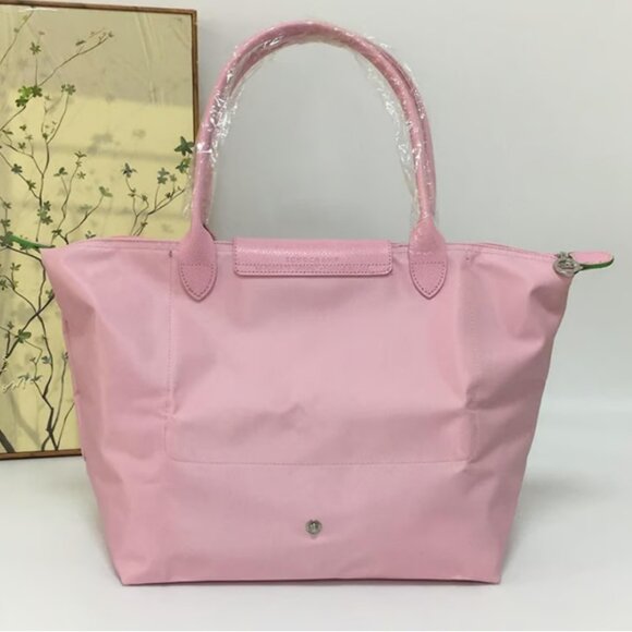 NWT Longchamp Le Pliage Original Large Shoulder Nylon Bag Tote IN Pink - Picture 4 of 7